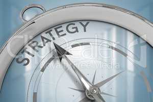 Composite image of compass pointing to strategy