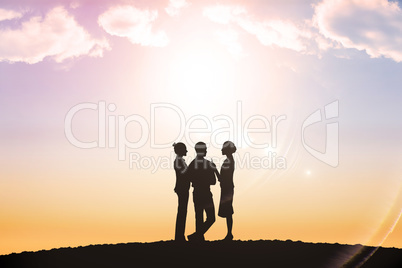 Composite image of business colleagues talking Composite image of business colleagues talking