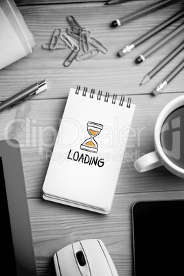 Composite image of loading doodle