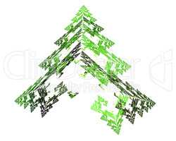 Abstract fractal design. Green fir on white.