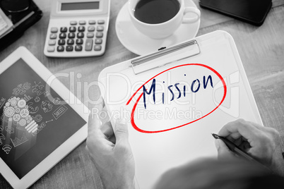 Mission against business graphics