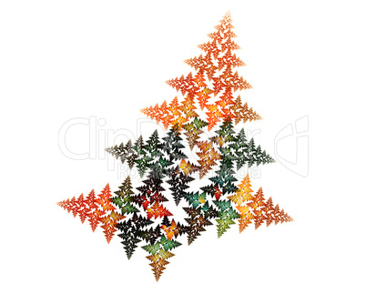 Abstract fractal design. Fir tree on white.