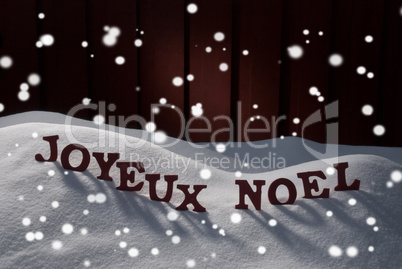 Joyeux Noel Means Merry Christmas With Snowflakes