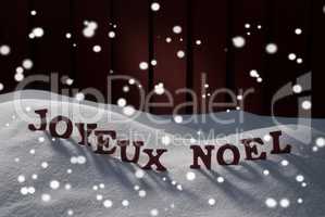 Joyeux Noel Means Merry Christmas With Snowflakes