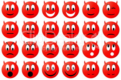 Devils emoticons set or collection