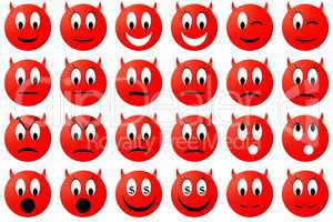 Devils emoticons set or collection