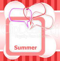 poster Hello summer time and abstract speech bubbles set