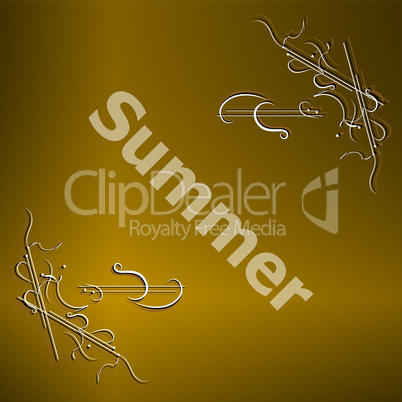 Elements for Summer calligraphic designs. Vintage ornaments. All for Summer holidays