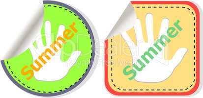 word summer web button isolated on white background, icon design