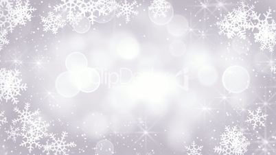 silver snowflakes frame loopable background