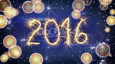 sparkler text animation new 2016 year greeting
