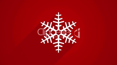 snowflake shape with long shadows on red