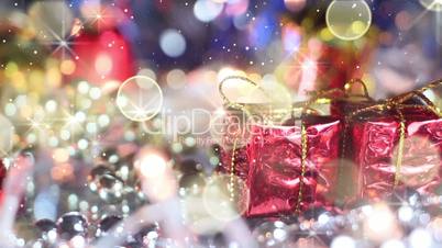 christmas decoration gift box and glitter loopable