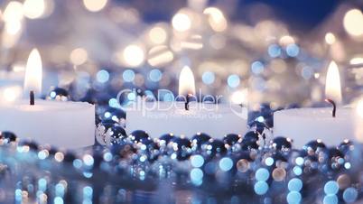 candles and blinking christmas lights seamless loop