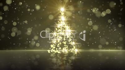 christmas tree shape of gold glares loopable
