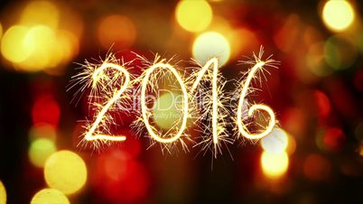 2016 new year sparkler greeting