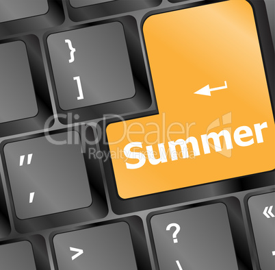 Button summer on computer keyboard