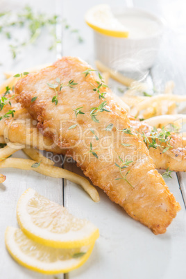 Fish fillet with french fries