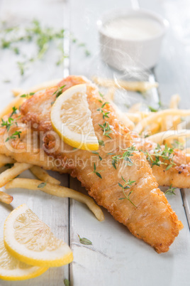 Fish fillet with fries