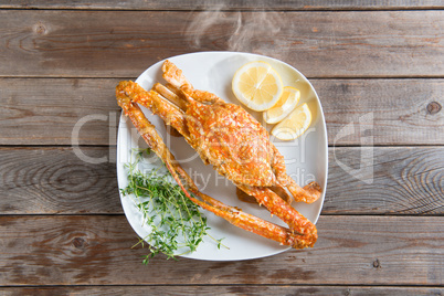 Hot and spicy sauce blue crab