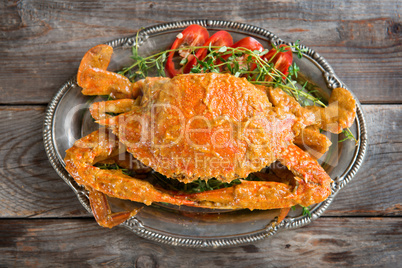 Delicious curry blue crab
