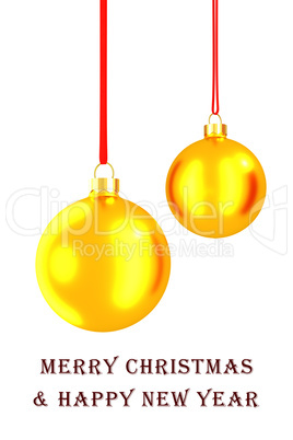 Christmas card with glass balls