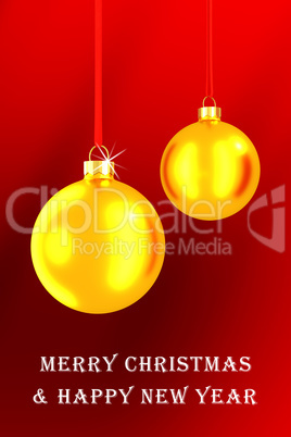 Christmas card with glass balls