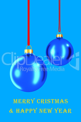 Christmas card with glass balls