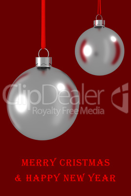 Christmas card with glass balls