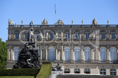 Closeup of the facade of castle Herrenchiemsee, Bavaria