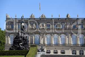 Closeup of the facade of castle Herrenchiemsee, Bavaria