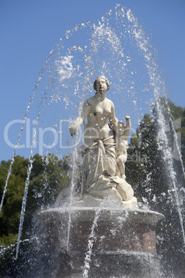 Closeup of statue Latona fountain at Herrenchiemsee, Bavaria