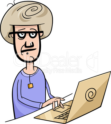 man with notebook cartoon