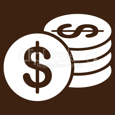 Dollar Coins icon from Business Bicolor Set