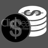 Dollar Coins icon from Business Bicolor Set