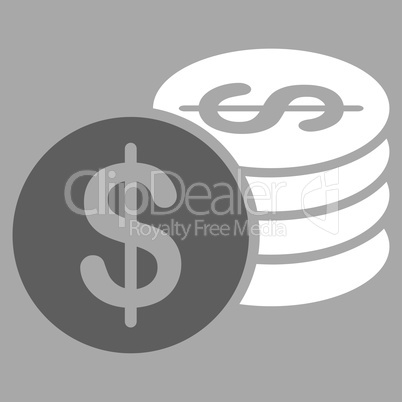 Dollar Coins icon from Business Bicolor Set