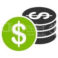 Dollar Coins icon from Business Bicolor Set