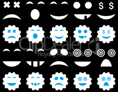 Tool, gear, smile, emotion icons