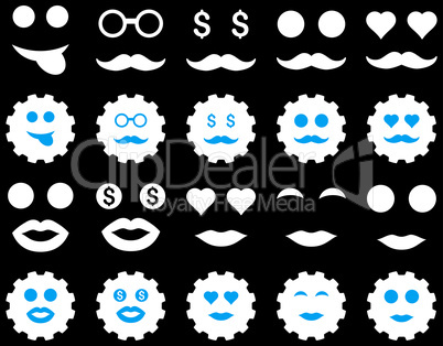 Tool, gear, smile, emotion icons