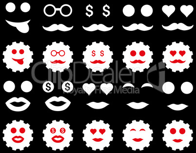 Tool, gear, smile, emotion icons