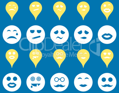 Smiles, map markers icons