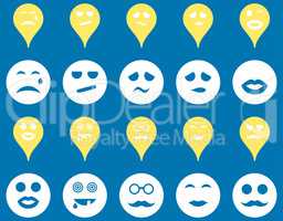Smiles, map markers icons