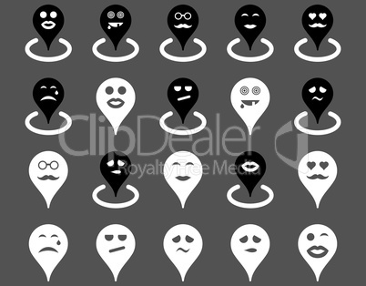 Smiled location icons