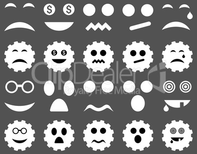 Tool, gear, smile, emotion icons