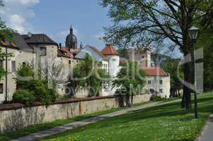 Stadtmauer am Basteisteg in Amberg