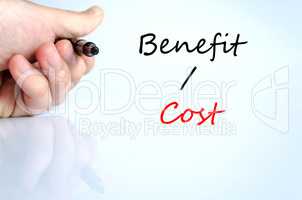 Benefits cost Text Concept