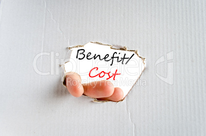 Benefits cost Text Concept