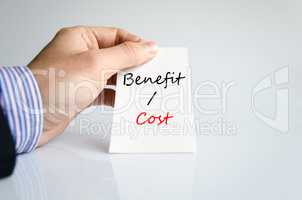 Benefits cost Text Concept
