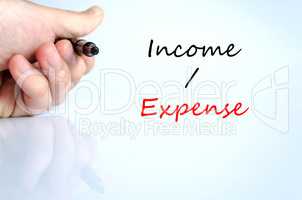 Income expense Text Concept