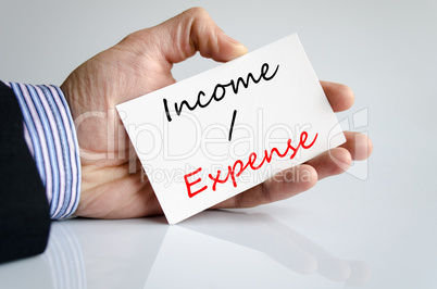 Income expense Text Concept